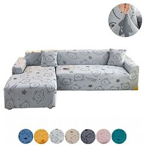 Small Bear Carving Sofa Cover Solid Color Furniture Protector Soft Stretch Couch Cover Super Strechable Cover Thick Fit Armchair/Loveseat/Three Seater/Four Seater/L Shaped Sofa miniinthebox