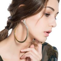 Exaggerated Gold Snake Hoop Earring