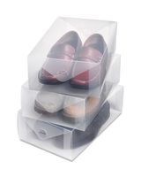 Whitmor Clear Men Shoe Boxes Small Set of 3 Pieces
