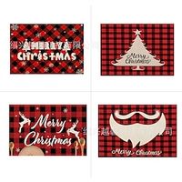 Red Christmas Meal Mat Nordic Style Household Cup Mat Insulated Bowl and Plate Mat Hollowed out Western Meal Mat Cross Border Table Mat miniinthebox - thumbnail