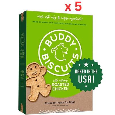 Buddy Biscuits Crunchy Treats With Roasted Chicken - 16 Oz. (Pack Of 5) Buddy Biscuits Crunchy Treats With Roasted Chicken - 16 Oz. (Pack Of 5)