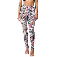 Women's Paisley Leggings Full Length Active Fashion Outdoor Daily tie-dye large flower Big chrysanthemum on white background S/XL Fall Winter miniinthebox - thumbnail