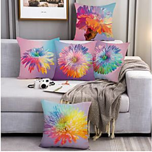 Flower Portrait Double Side Cushion Cover 5PC Soft Decorative Square Throw Pillow Cover Cushion Case Pillowcase for Bedroom Livingroom Superior Quality Machine Washable Outdoor Cushion for Sofa Couch Bed Chair miniinthebox
