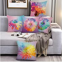 Flower Portrait Double Side Cushion Cover 5PC Soft Decorative Square Throw Pillow Cover Cushion Case Pillowcase for Bedroom Livingroom Superior Quality Machine Washable Outdoor Cushion for Sofa Couch Bed Chair miniinthebox - thumbnail
