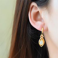 Jade Earrings Earrings Classic Fashion Punk Trendy Romantic Sweet Cute Imitation Pearl Earrings Jewelry Silver For Gift Date Street Birthday Festival 1 Pair miniinthebox - thumbnail
