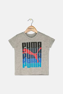Toddler Girls Short Sleeve Screen Tee  Light Grey Heather
