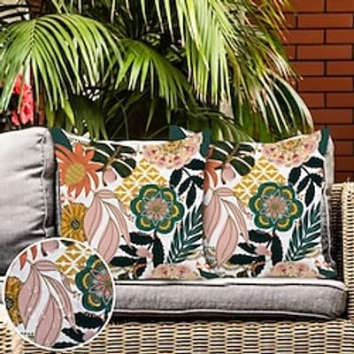 Outdoor Waterproof Pillow Cover 1pc Floral for Patio Garden Sofa Couch Livingroom miniinthebox