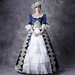 Princess Shakespeare Gentlewoman Rococo Victorian Vintage Inspired Medieval Dress Party Costume Prom Dress Women's Girls' Costume Vintage Cosplay Performance Party Evening Party 3/4-Length Sleeve miniinthebox