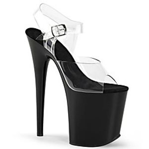 Women's Sandals Clear Transparent PVC Stiletto Heel Peep Toe British Office  Career PU Solid Colored Black miniinthebox