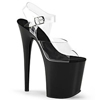 Women's Sandals Clear Transparent PVC Stiletto Heel Peep Toe British Office  Career PU Solid Colored Black miniinthebox