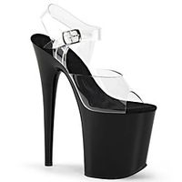 Women's Sandals Clear Transparent PVC Stiletto Heel Peep Toe British Office  Career PU Solid Colored Black miniinthebox - thumbnail