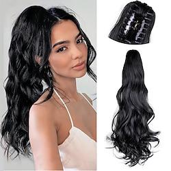 Ponytail Extension Claw Clip In Ponytail Hair Extensions Pony Tail Extensions Natural Wavy Synthetic Curly Hairpiece For Women Lightinthebox