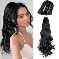 Ponytail Extension Claw Clip In Ponytail Hair Extensions Pony Tail Extensions Natural Wavy Synthetic Curly Hairpiece For Women Lightinthebox