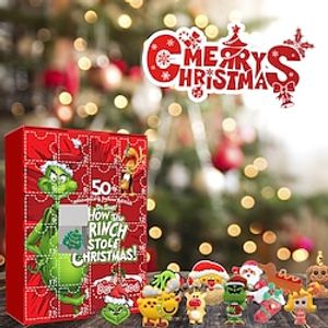 2023 Grinch Christmas Advent Countdown, 24-Day Countdown To Advent Surprise Gift, Green Monster Toy Cuddly Doll Advent, Children'S Christmas Collection Gift miniinthebox