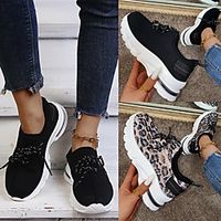 Women's Trainers Athletic Shoes Wedge Heel Synthetics Leopard Black miniinthebox - thumbnail