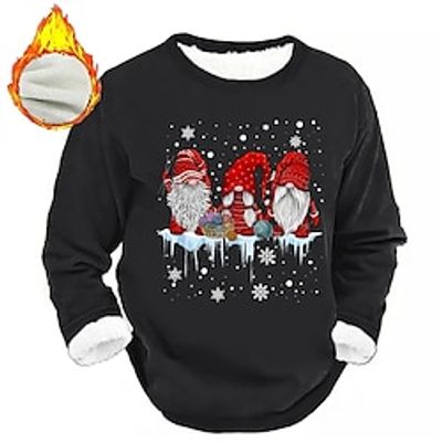 Graphic Santa Claus Merry Christmas Daily Casual Men's Sweatshirt Christmas Sports Outdoor Holiday Sweatshirts Black Red Navy Blue Long Sleeve Crew Neck Print Fleece Fall  Winter Designer Lightinthebox