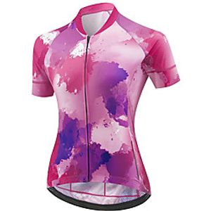 21Grams Women's Short Sleeve Cycling Jersey Summer Spandex Purple Graffiti Bike Top Mountain Bike MTB Road Bike Cycling Quick Dry Moisture Wicking Sports Clothing Apparel  Stretchy  Athleisure Lightinthebox