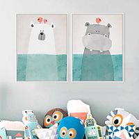 Wall Art Canvas Prints Painting Artwork Picture Cartoon Cute Animal Home Decoration Décor Rolled Canvas No Frame Unframed Unstretched Lightinthebox - thumbnail