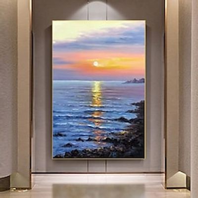 Hand painted Blue Orange Sunrise Seascape Ocean sea Waves Acrylic Painting on Canvas Blue Canvas Wall Art Canvas Painting Home Decor Stretched Frame Ready to Hang Lightinthebox Hand painted Blue Orange Sunrise Seascape Ocean sea Waves Acrylic Painting on Canvas Blue Canvas Wall Art Canvas Painting Home Decor Stretched Frame Ready to Hang Lightinthebox