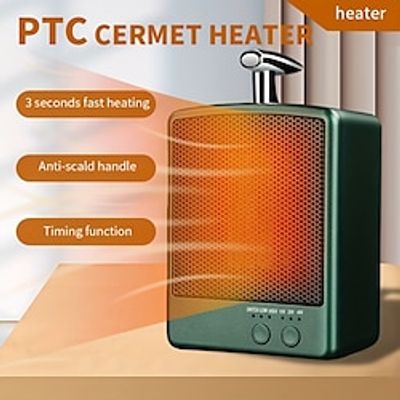 Small Heater With Heating And Fan Modes 1000W Energy Saving Retro Classic Heater Two Heat Gear Adjustment Timing Adjustment Suitable For Office Home Warming Holiday Gifts Gifts miniinthebox