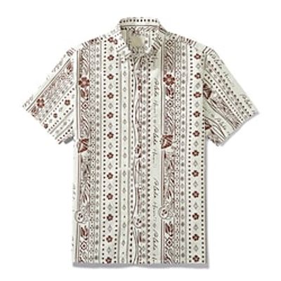 Men's Shirt Floral Turndown Beige 3D Print Outdoor Street Short Sleeves Button-Down Print Clothing Apparel Tropical Fashion Designer Hawaiian miniinthebox
