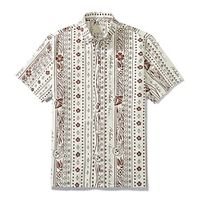 Men's Shirt Floral Turndown Beige 3D Print Outdoor Street Short Sleeves Button-Down Print Clothing Apparel Tropical Fashion Designer Hawaiian miniinthebox - thumbnail