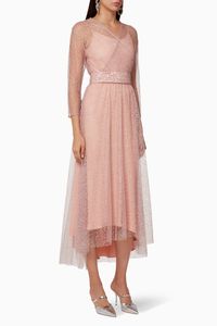 Sequin Tulle Wrap Dress