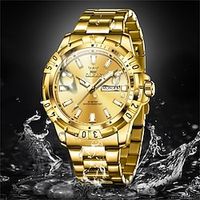 New Olevs Brand Men'S Watches Calendar Week Display Luminous Green Water Ghost Quartz Watch Waterproof Fashion Men'S Sports Watches Lightinthebox