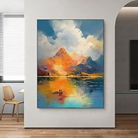 Handmade Colorful Mountain Abstract Landscape Nature Sunrise Cloudy View Scenery Wall Art Home Decor For Living Room No Frame Lightinthebox