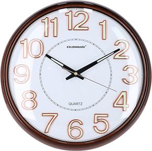 Olsenmark Wall Clock - Large Round Wall Clock, Modern Design-(Dual Tone)-(OMWC1781)