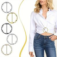 5pcs Silk Scarf Ring Clip T-shirt Tie Clips For Women Fashion Metal Round Circle Clip Buckle Clothing Ring Wrap Holder Lightinthebox