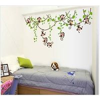 Naughty little monkey climbing tree vine children's room kindergarten cartoon decoration living room TV sofa background AY7247 5070CM Wall Stickers for bedroom living room miniinthebox Naughty little monkey climbing tree vine children's room kindergarten cartoon decoration living room TV sofa background AY7247 5070CM Wall Stickers for bedroom living room miniinthebox