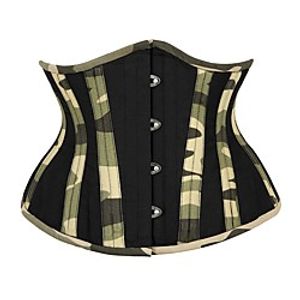 Corset Women's Normal Polyester / Cotton Blend Camouflage Shapewear Underbust Corset Buckle Army Green S miniinthebox