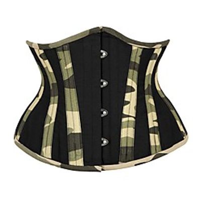 Corset Women's Normal Polyester / Cotton Blend Camouflage Shapewear Underbust Corset Buckle Army Green S miniinthebox