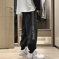 Men's Casual / Sporty Streetwear Comfort Outdoor Casual Daily Jogger Pants Sweatpants Trousers Pants Graphic Full Length Drawstring Gray Black miniinthebox - thumbnail
