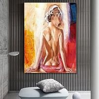 Handmade Oil Painting Hand Painted Vertical People Contemporary Modern Rolled Canvas (No Frame) Lightinthebox - thumbnail