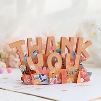 3D Pop-Up Thank You Card Thanksgiving Card Greeting Cards for Mother's Day Father's Day Teachers Friends  Love Card Size  Includes Envelope and Note Tag Lightinthebox