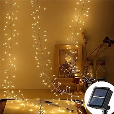 3m 6m Solar Powered Firecracker String Lights Copper Wire Fairy Light Christmas Garland Lamp For Wedding Garden Decoration Lightinthebox