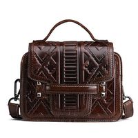 Vintage Wax Oil-wax Leather Embossing Handbag