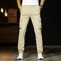 Men's Cargo Pants Trousers 6 Pocket Plain Comfort Outdoor Daily Going out 100% Cotton Streetwear Chic  Modern Black Royal Blue Lightinthebox - thumbnail