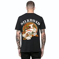 Men's Tee T shirt Hot Stamping Graphic Prints Deer Lotus Print Short Sleeve Casual Tops Ethnic Style Casual Fashion Designer Blue Gray White miniinthebox - thumbnail