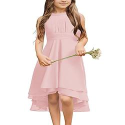 Flowy Dresses Flower Girls Asymmetrical with Ruffles Sleveless Swing Party Gowns A-Line Dress Lightinthebox