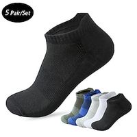 Men's 5 Pack Multi Packs Socks Ankle Socks Low Cut Socks Running Socks Casual Socks Black White Color Plain Sports Outdoor Casual Daily Basic Medium Spring Fall Fashion Lightinthebox