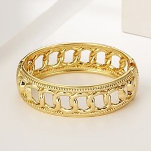 Women's Cuff Bracelet Geometrical Faith Fashion European Trendy Titanium Steel Bracelet Jewelry Golden yellow For Halloween Carnival Graduation Prom Club Lightinthebox