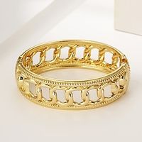 Women's Cuff Bracelet Geometrical Faith Fashion European Trendy Titanium Steel Bracelet Jewelry Golden yellow For Halloween Carnival Graduation Prom Club Lightinthebox - thumbnail