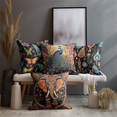 Ethnic Animals Double Side Pillow Cover 1PC Decorative Toss Pillows Throw Pillow Covers Soft Pillowcase for Bedroom Livingroom Sofa Couch Chair Bench Lightinthebox