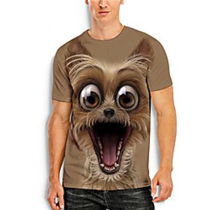 Men's Tee T shirt Shirt 3D Print Graphic Prints Animal Print Short Sleeve Daily Tops Casual Designer Big and Tall Round Neck Brown / Summer miniinthebox
