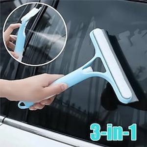 3-in-1 Multifunctional Car Windshield Window Squeegee Cleaning Tools with Rubber SqueegeeCleaning SpongeRotatable Spray Bottle Car Wash Accessories Portable miniinthebox