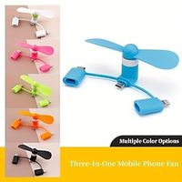 Mini Cellphone Fan, 3-in-1 Portable Mobile Phone Fan, Compatible With IPhone, Compatible With Android Smartphone, Cell Phone Summer Accessories Lightinthebox - thumbnail