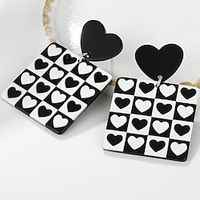 Women's Earrings Chic  Modern Street Plaid Earring / Black / White / Fall / Winter / Spring miniinthebox - thumbnail